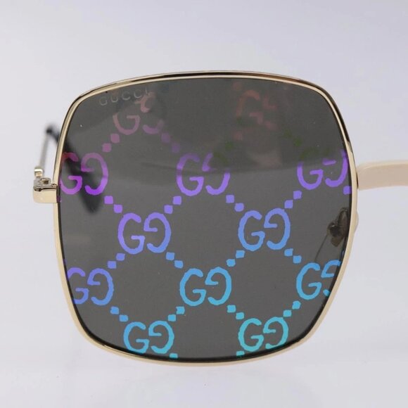 GUCCI GG Sunglasses Plastic Gold 127736M Auth 127736M - Picture 8 of 14